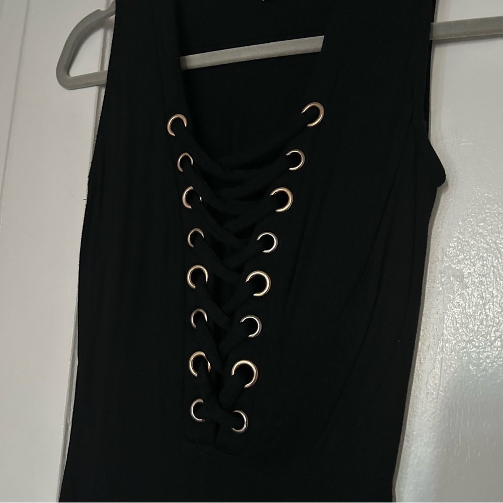 Hot & Delicious Lace Up Bodysuit in Black, Size S